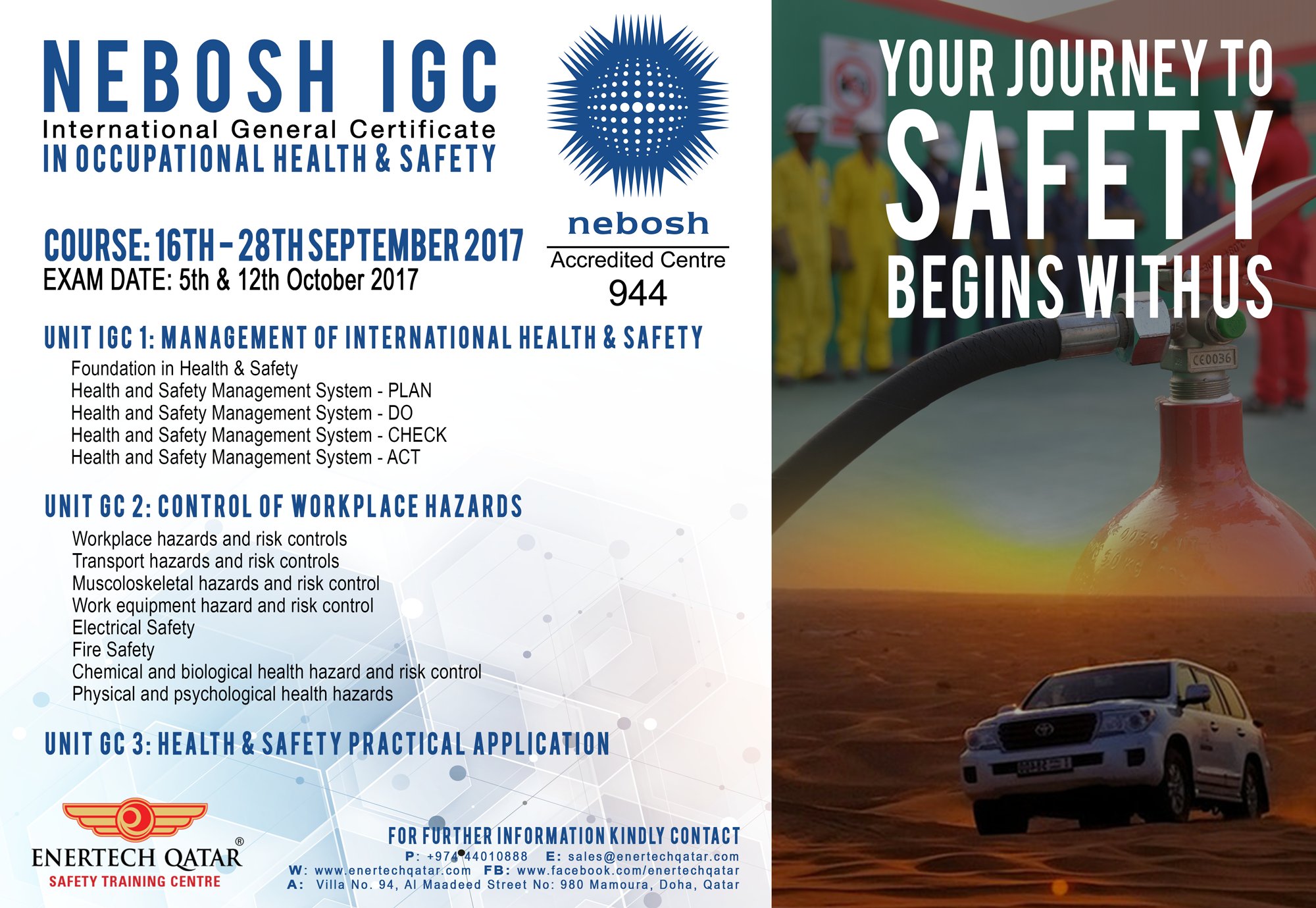 NEBOSH IGC: September Batch-enertech safety training doha-qatar